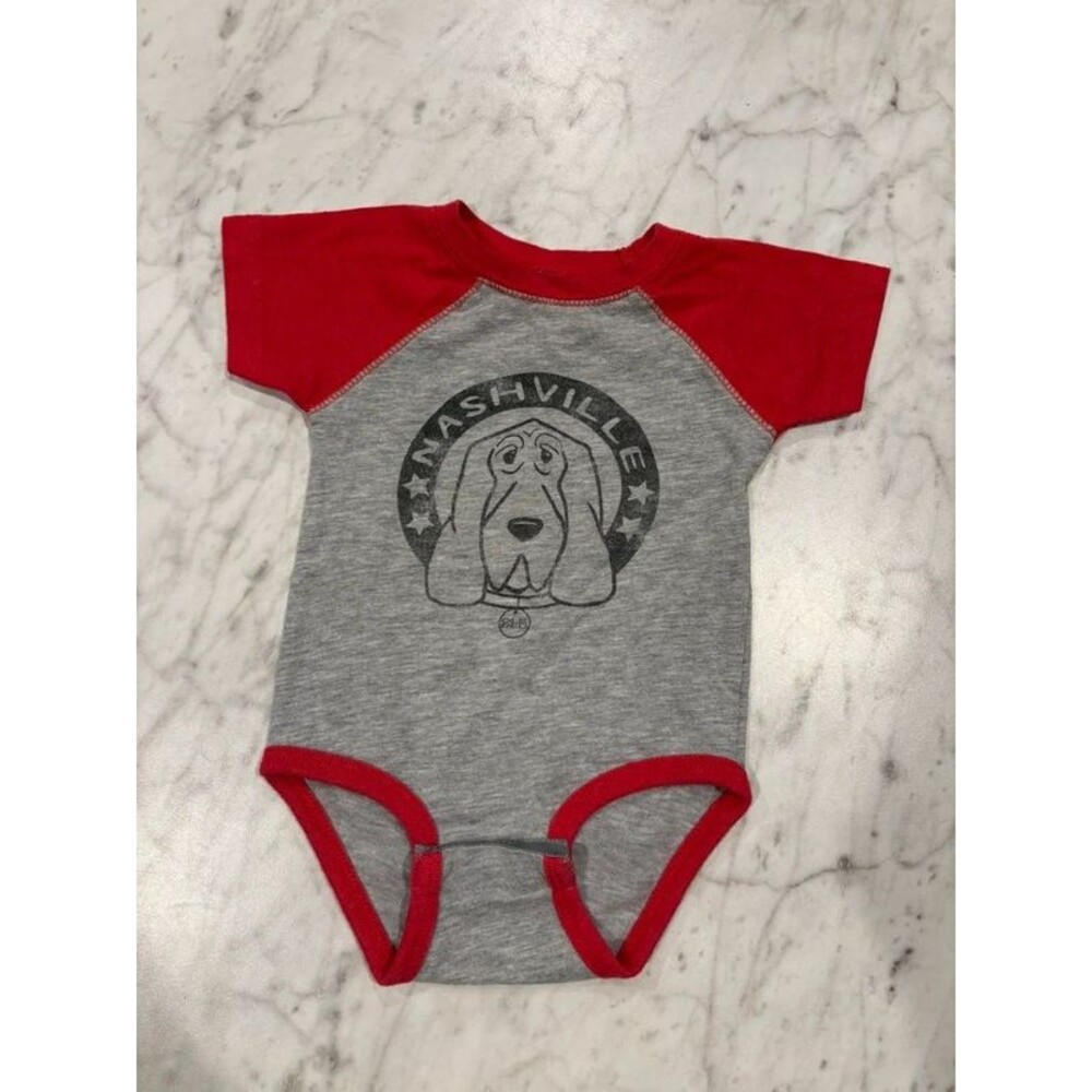 Red and Grey Ole Red Nashville Graphic “Baseball Tee” Baby Bodysuit- 6m